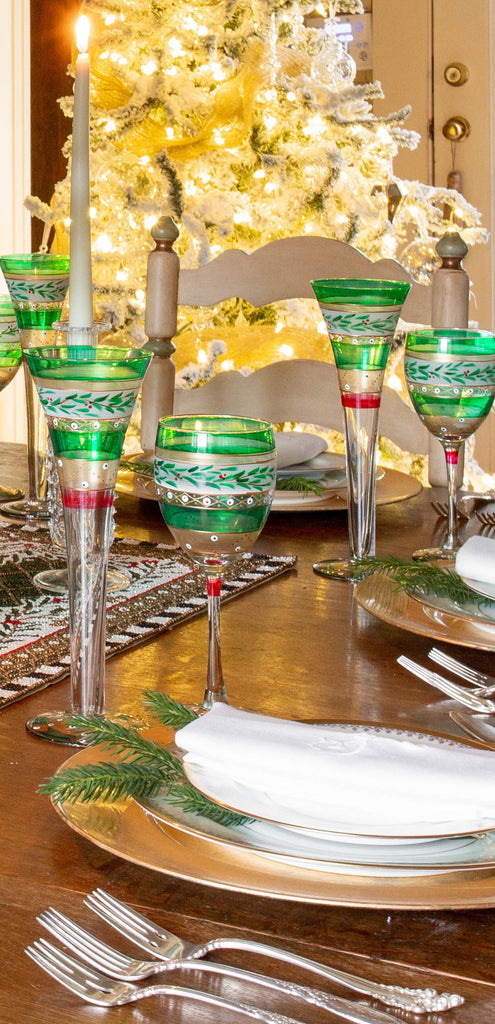 Moroccan Mosaic Forest Hollow Flutes   S/2 - Golden Hill Studio