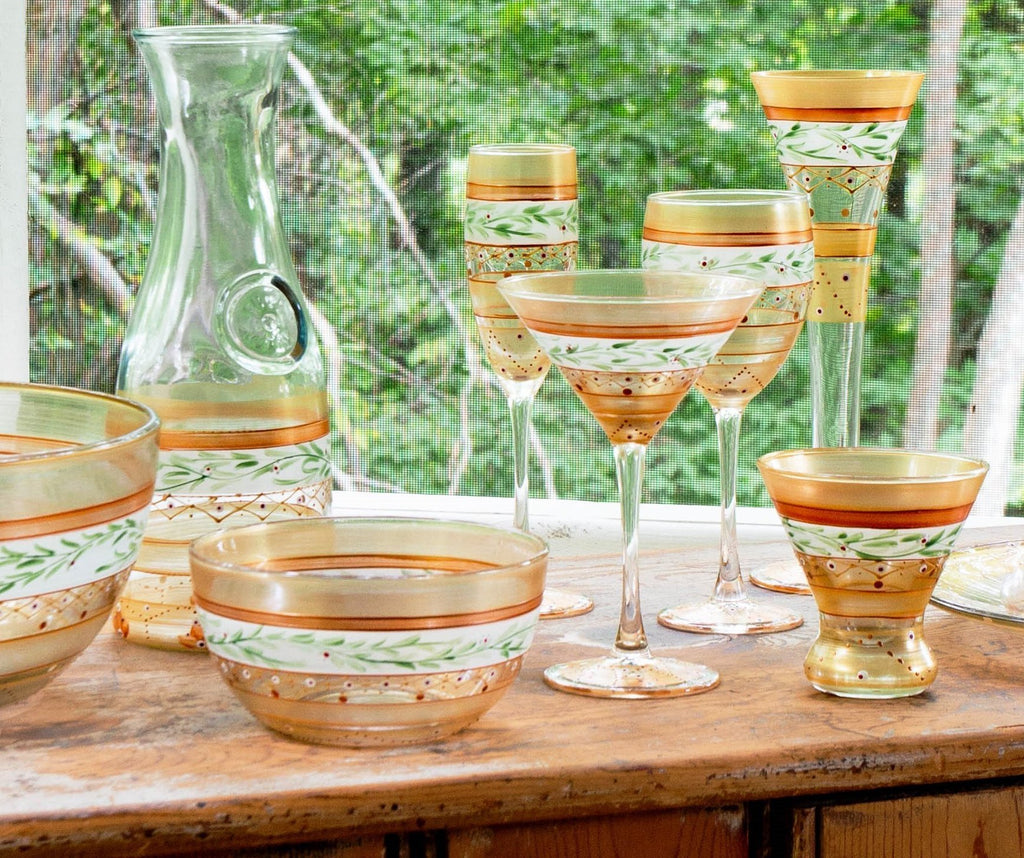 Moroccan Mosaic Gold Cosmopolitan   S/2 - Golden Hill Studio