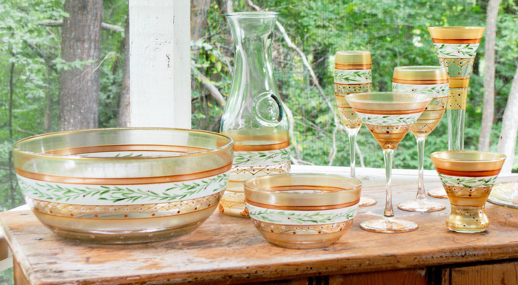 Moroccan Mosaic Gold Carafe - Golden Hill Studio