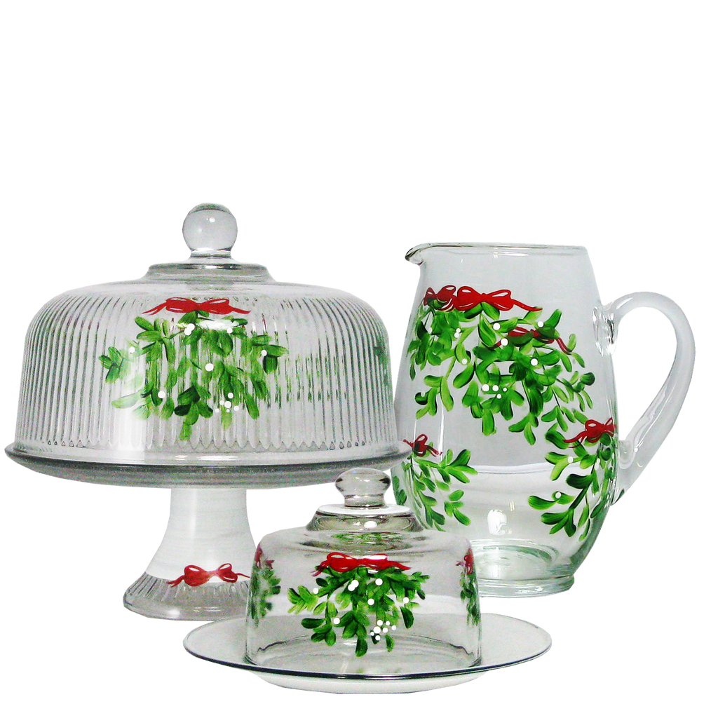 Mistletoe Wine Set/2 - Golden Hill Studio