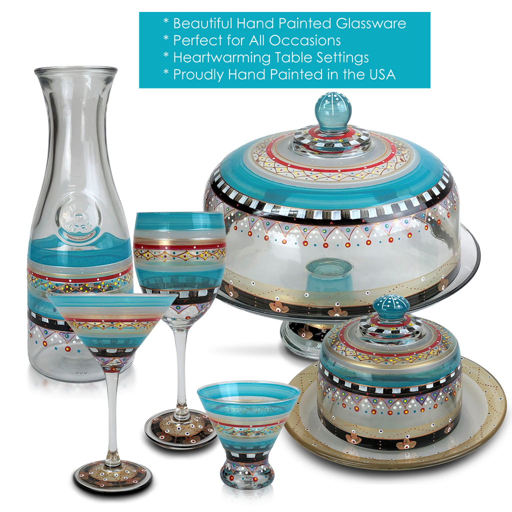 Moroccan Mosaic Carnival Martini   S/2 - Golden Hill Studio