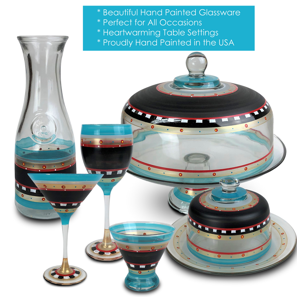 Moroccan Mosaic Chalk Martini   Set/2 - Golden Hill Studio