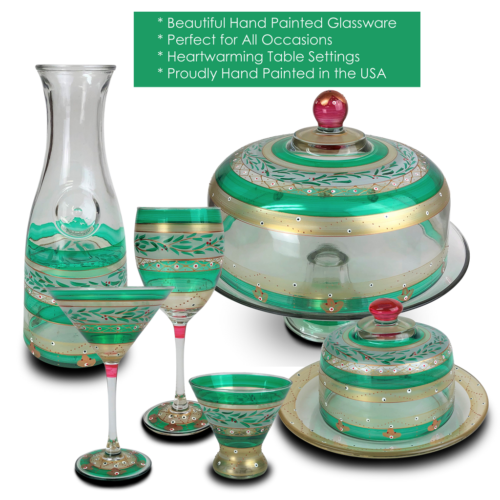 Moroccan Mosaic Forest Carafe - Golden Hill Studio