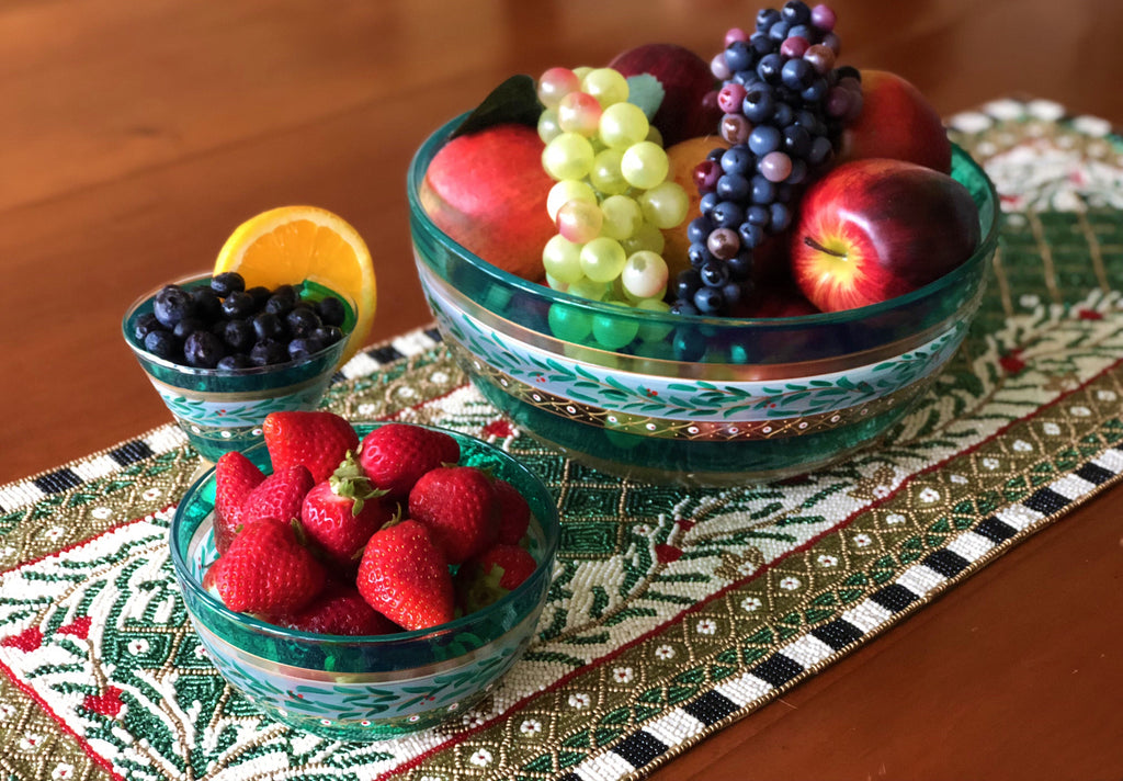 Moroccan Mosaic Forest Table Runner - Golden Hill Studio