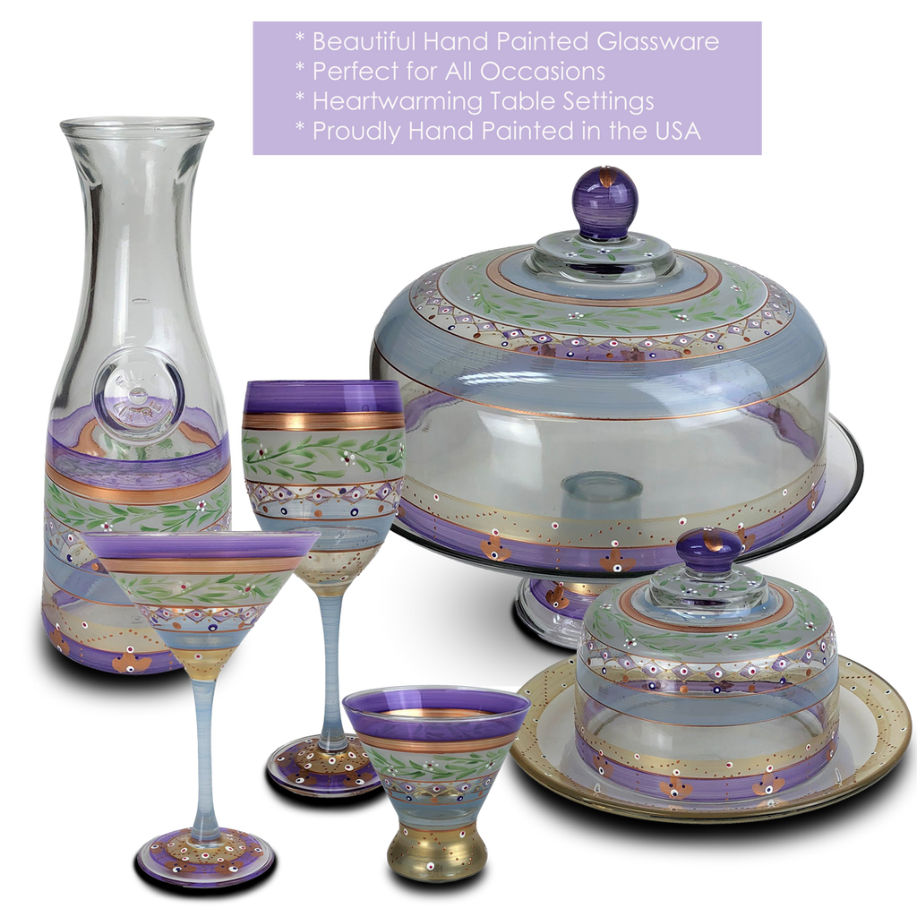 Moroccan Mosaic Lilac Martini   S/2 - Golden Hill Studio