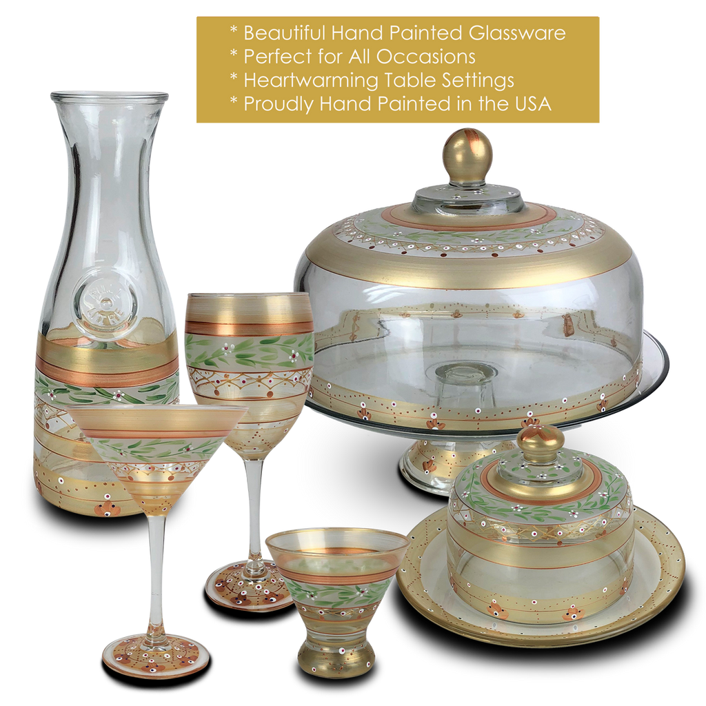 Moroccan Mosaic Gold Martini   S/2 - Golden Hill Studio