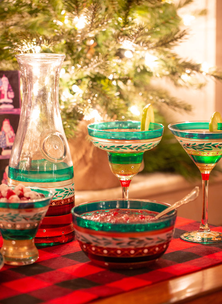 Moroccan Mosaic Forest Margarita   S/2 - Golden Hill Studio