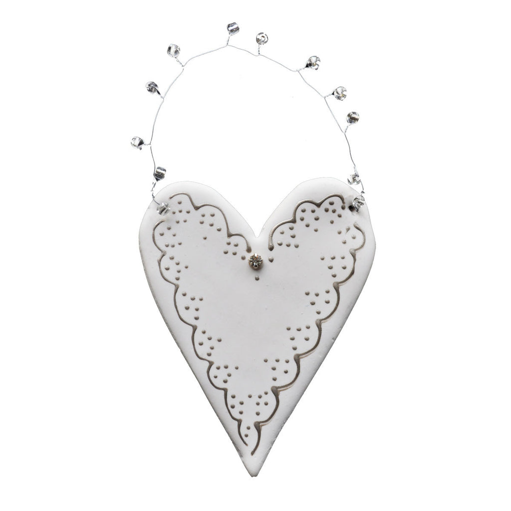 Clay Heart w/Pewter Scallop Edge - Golden Hill Studio