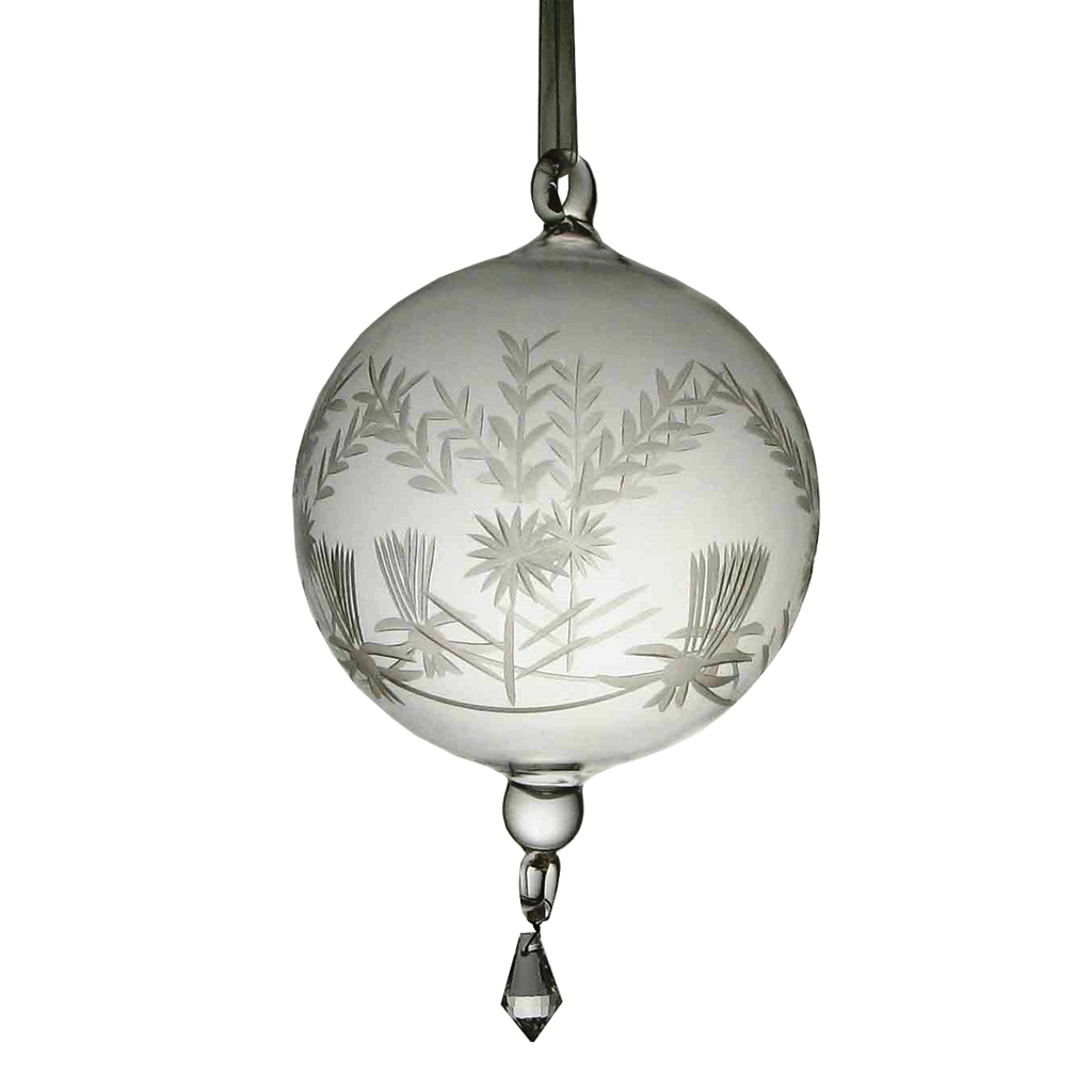 Glass Ornament with Etching - Golden Hill Studio