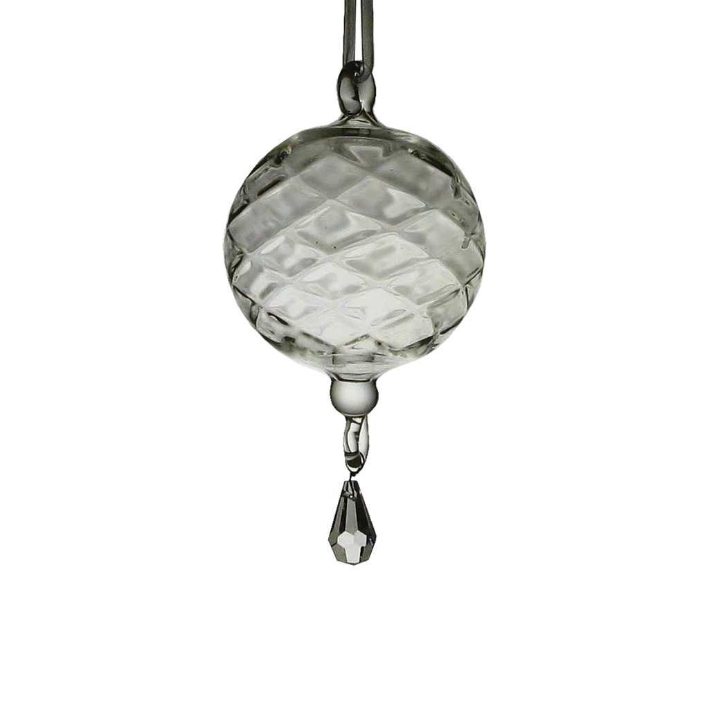 Glass Ornament with Diamond Shape Ridges - Golden Hill Studio