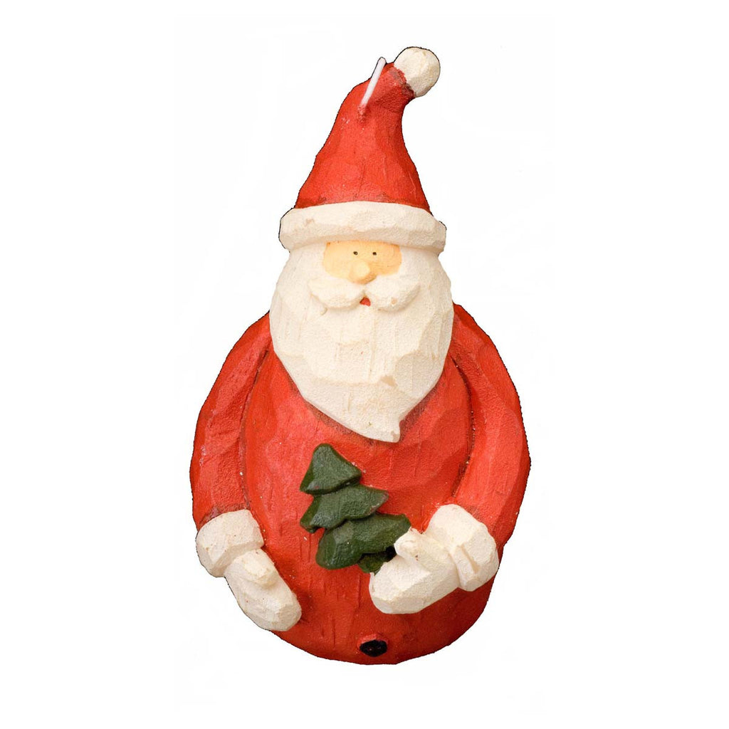 Santa Carved: Candle/Red Large - Golden Hill Studio