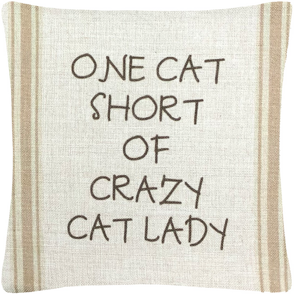 Crazy Cat Lady Throw Pillow 12" x 12"