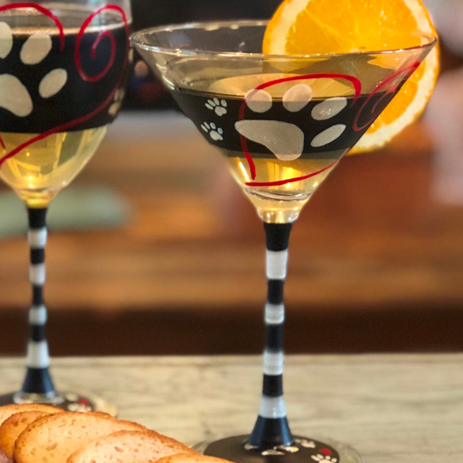 Warm Paws Martini  Set of 2 - Golden Hill Studio