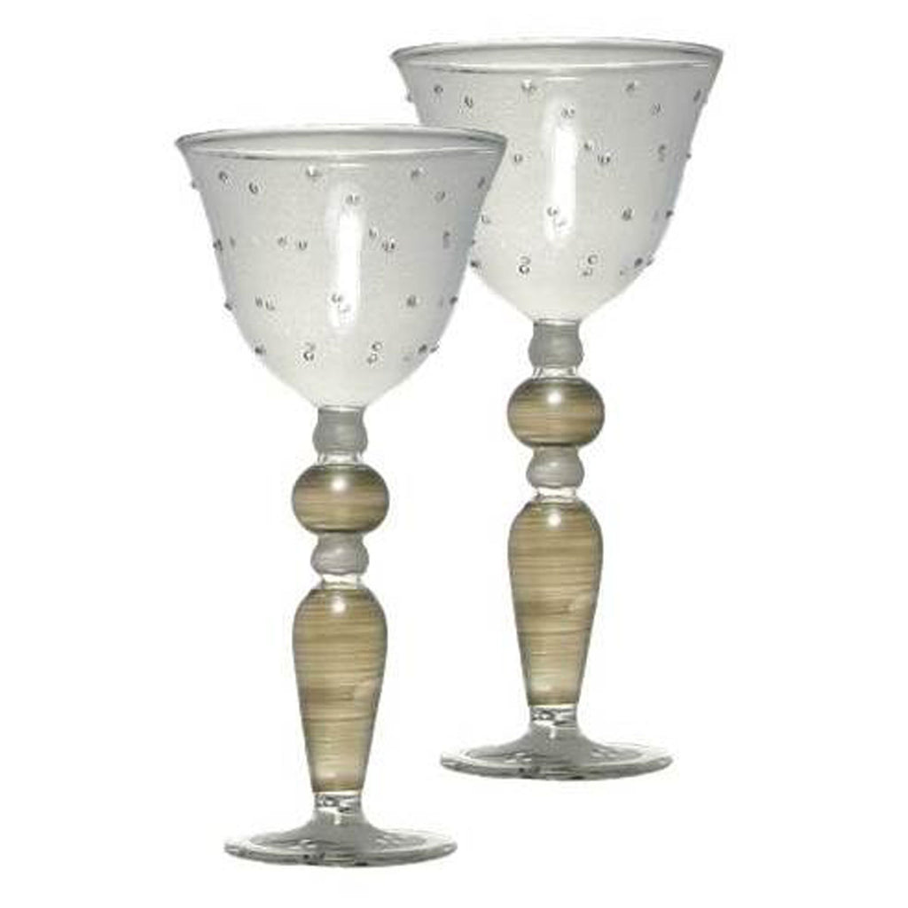 Swiss Twilight Wine with Raised Dots   Set of 2 - Golden Hill Studio