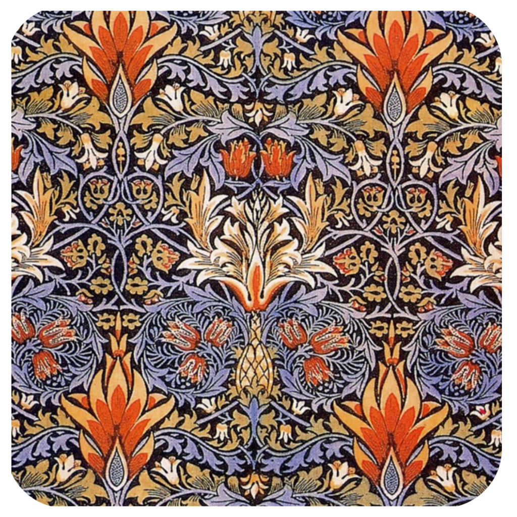 William Morris Pineapple Coaster S/6 - Golden Hill Studio