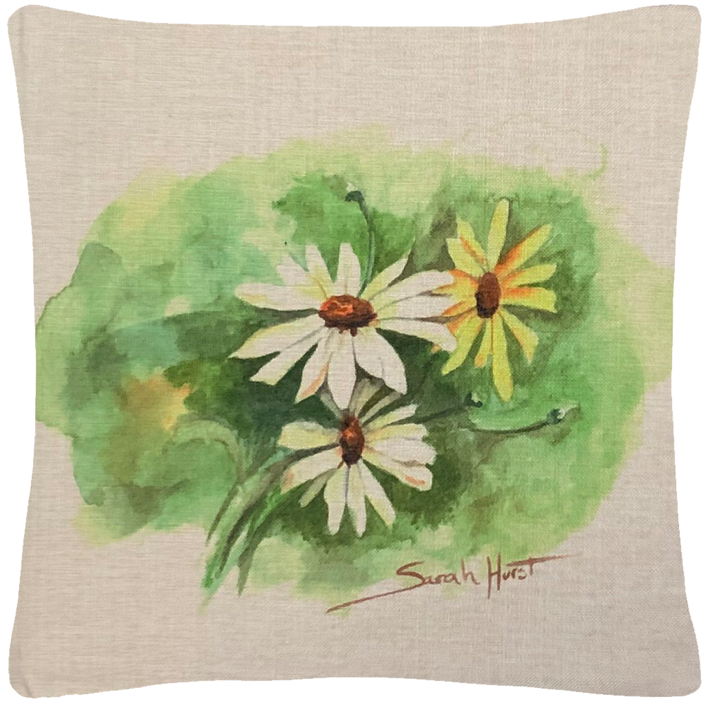 Daisy Throw Pillow  18"x18" - Golden Hill Studio