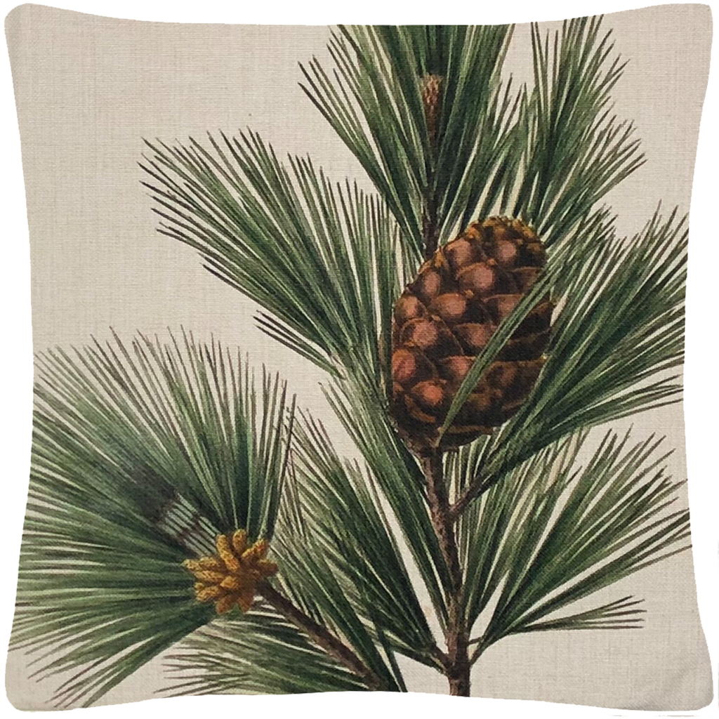 Pine Bough Pillow  18" x 18" - Golden Hill Studio