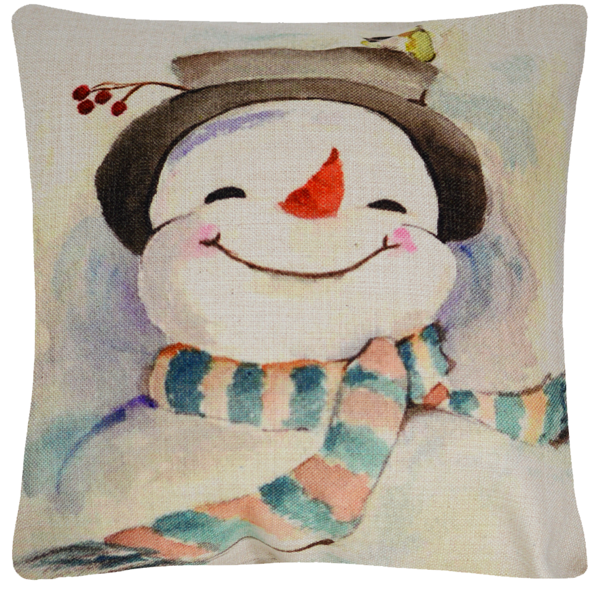 Snowman Throw Pillow   18"x18" - Golden Hill Studio