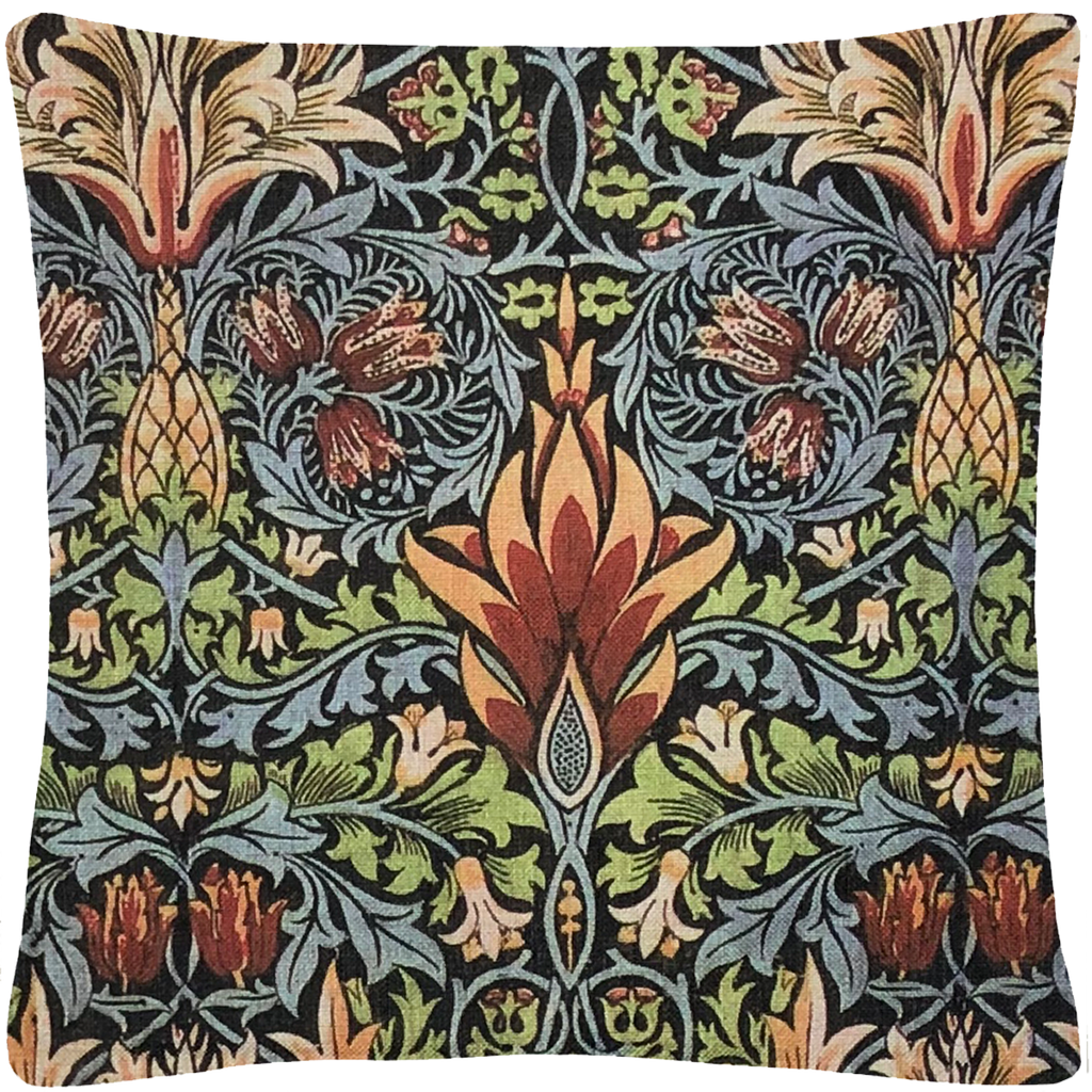 William Morris Pineapple Throw Pillow 18 x 18 - Golden Hill Studio