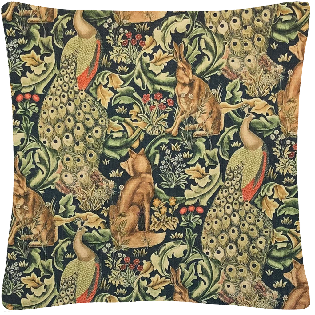 William Morris Bunny Throw Pillow 18 x 18 - Golden Hill Studio