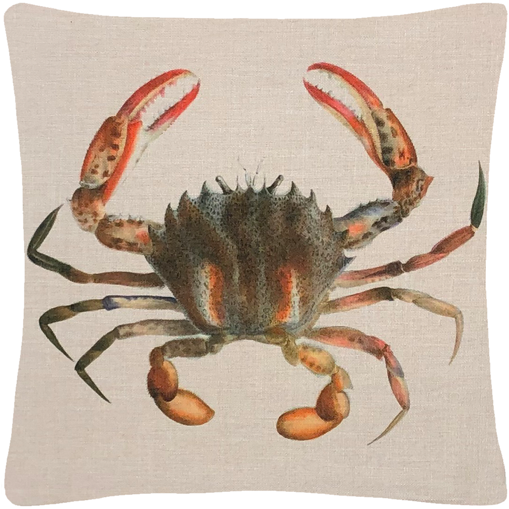 Crab Throw Pillow 18 x 18 - Golden Hill Studio