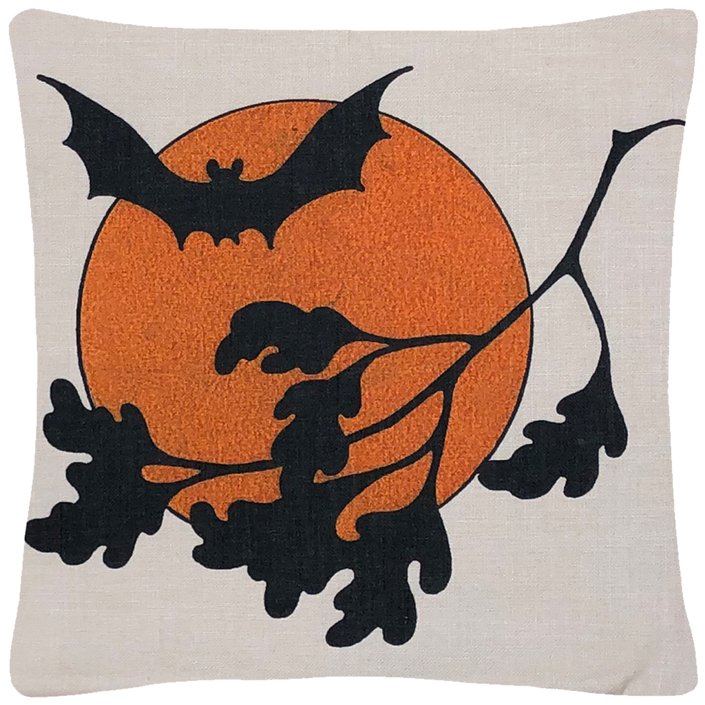 Halloween Bat Throw Pillow 18 x 18 - Golden Hill Studio