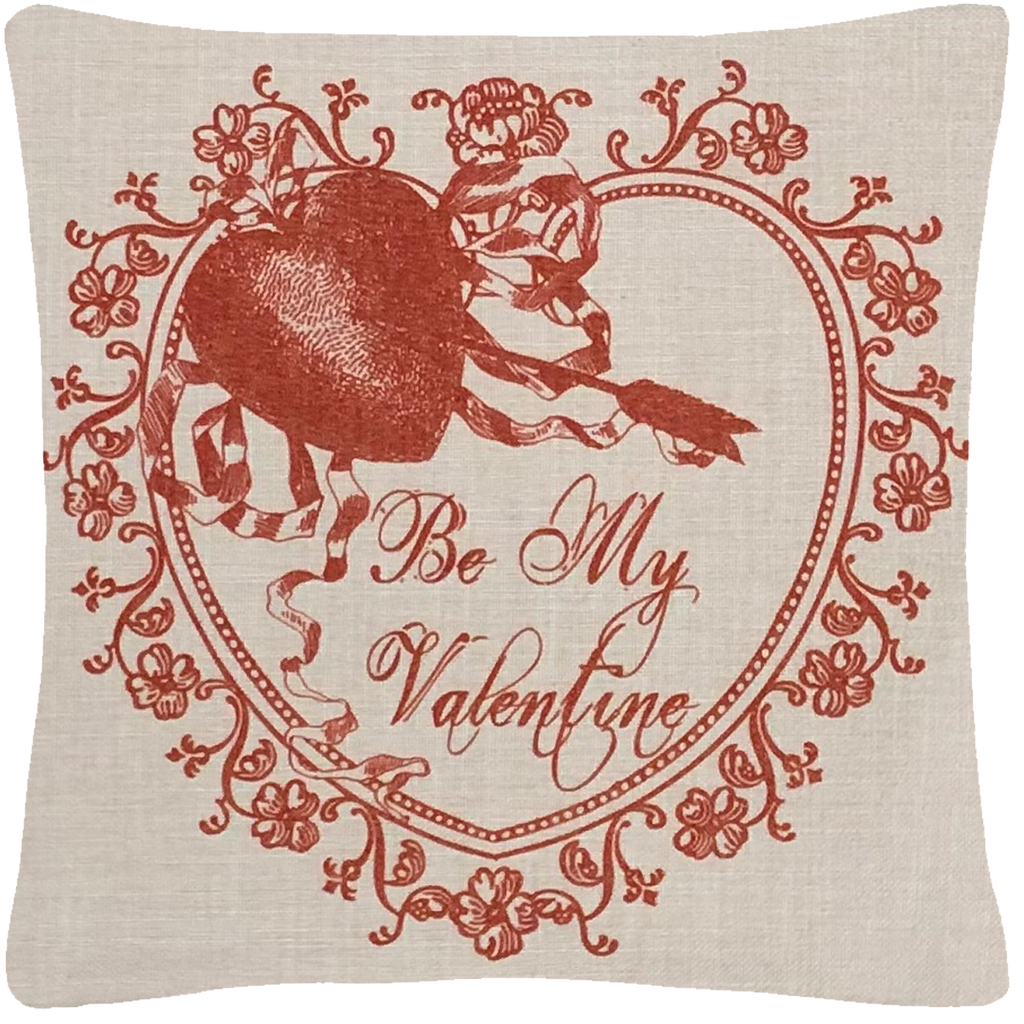 Be My Valentine Throw Pillow  14" x 14" - Golden Hill Studio