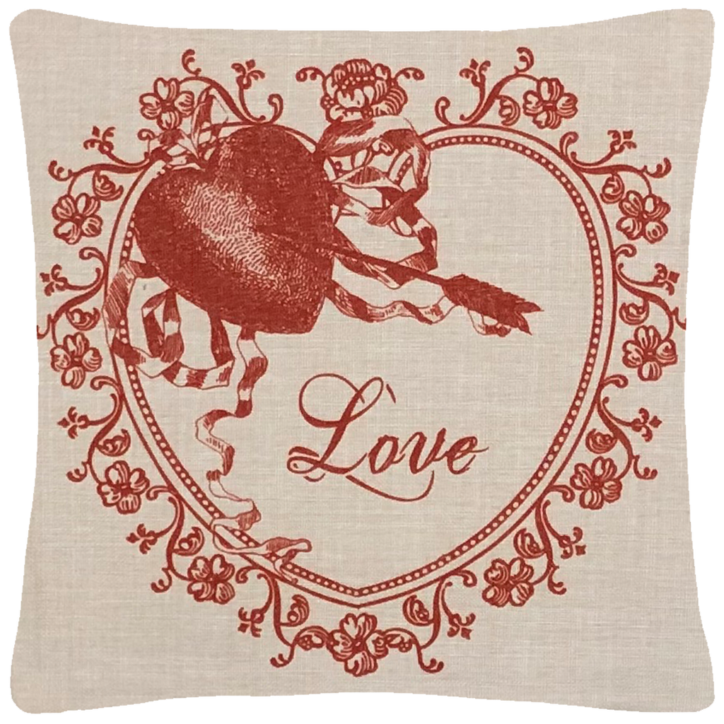 Valentine Love Throw Pillow  14" x 14" - Golden Hill Studio