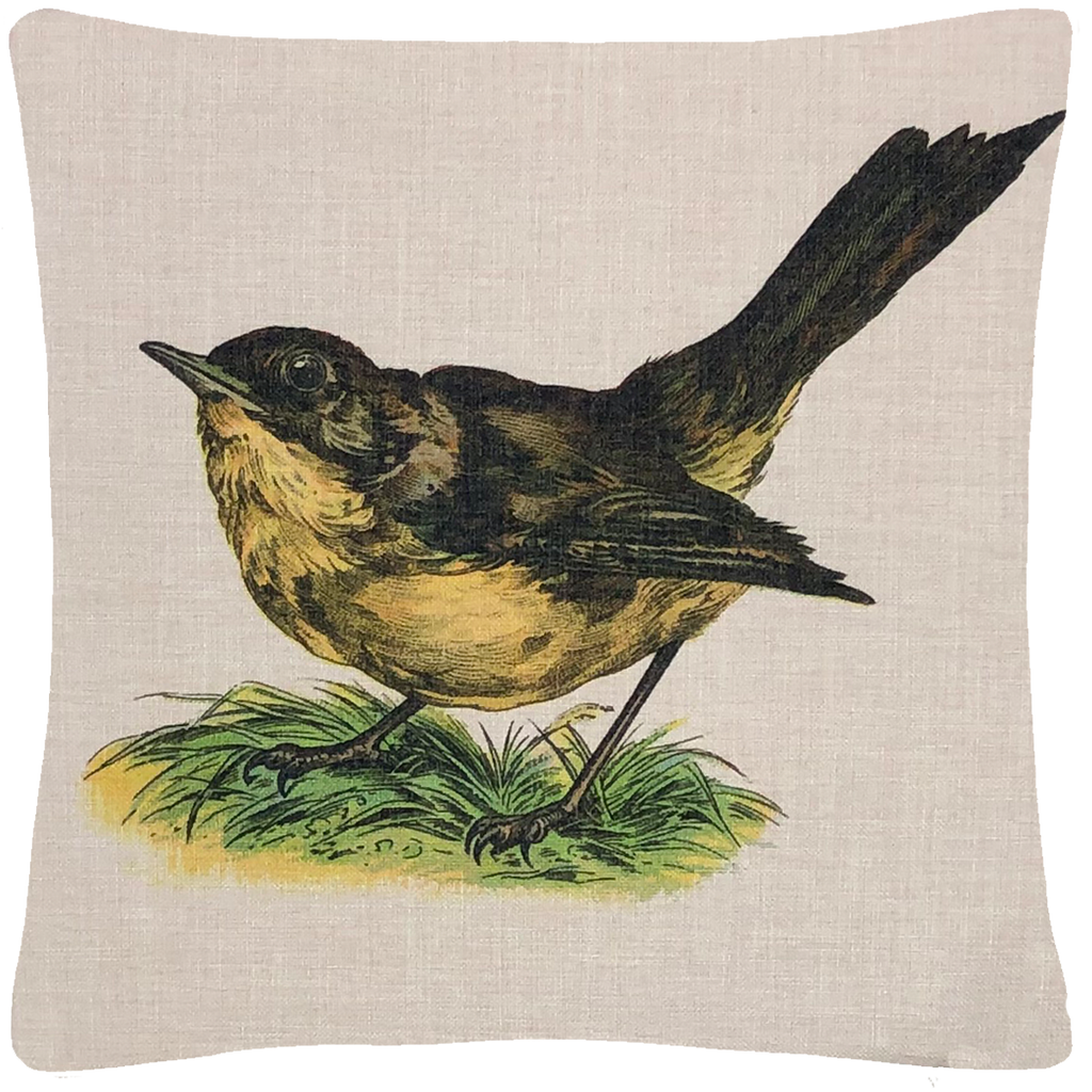 Wren Pillow  18" x 18" - Golden Hill Studio