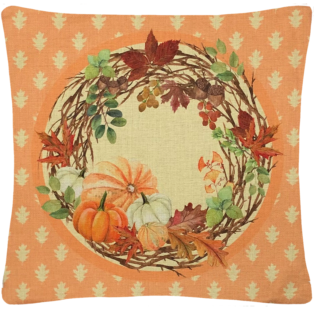 Thanksgiving Harvest Throw Pillow  18"x18" - Golden Hill Studio