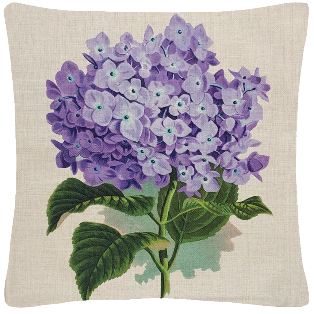 Purple Hydrangea Pillow 18" x 18" - Golden Hill Studio