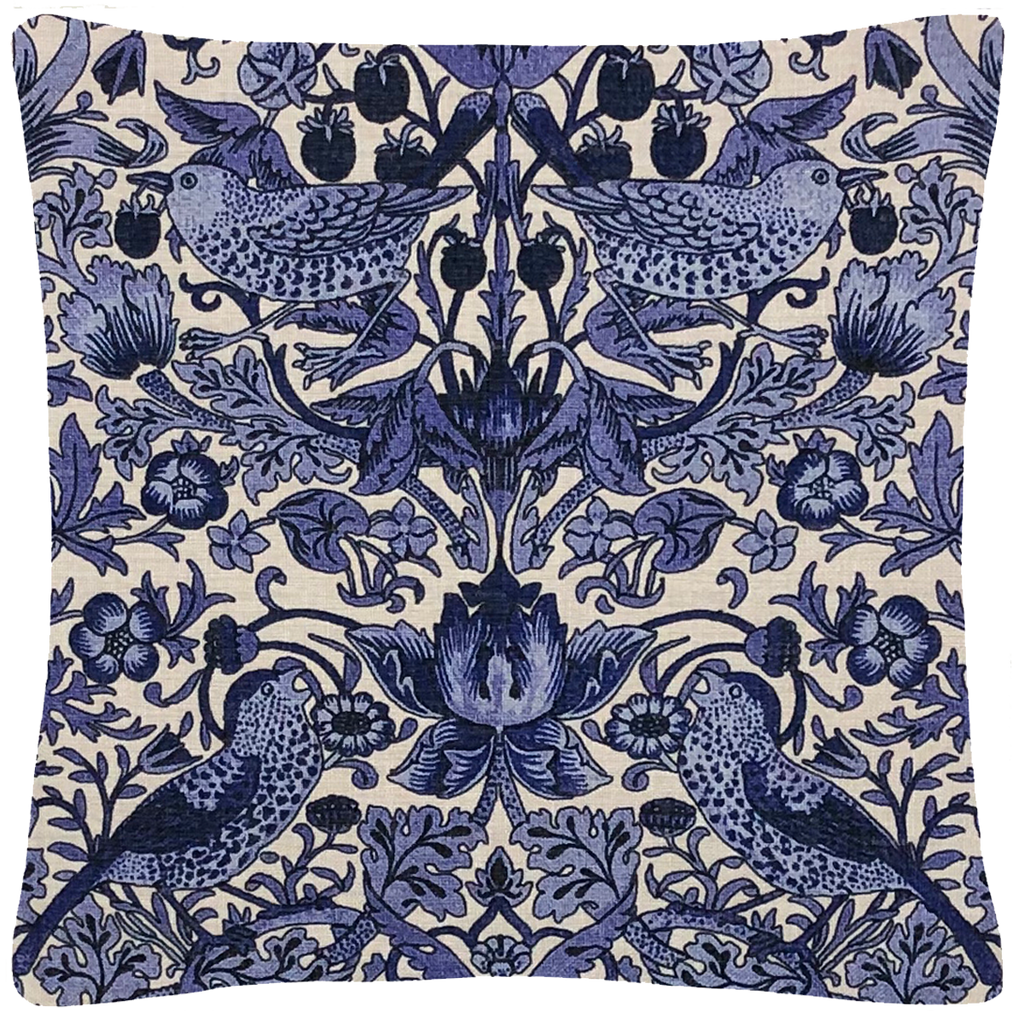 Blue & White Floral William Morris Pillow 18" x 18" - Golden Hill Studio