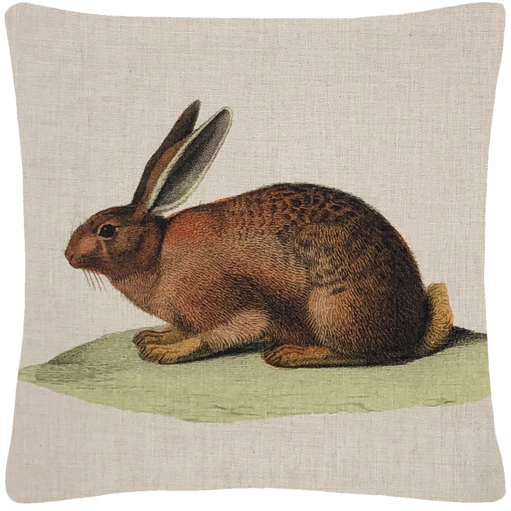 Brown Bunny Pillow  18" x 18" - Golden Hill Studio