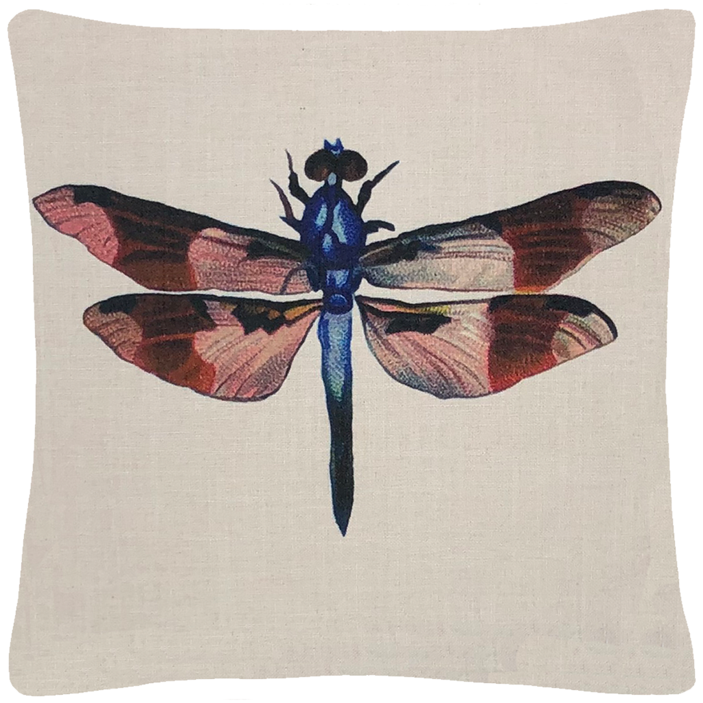 Dragonfly Pillow 18" x 18" - Golden Hill Studio