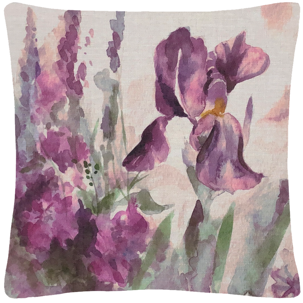 Iris Pillow Throw Pillow 18"x18" - Golden Hill Studio