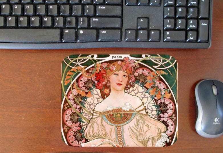 Art Nouveau Paris Lady Hot Pads/Mouse Pads - Golden Hill Studio