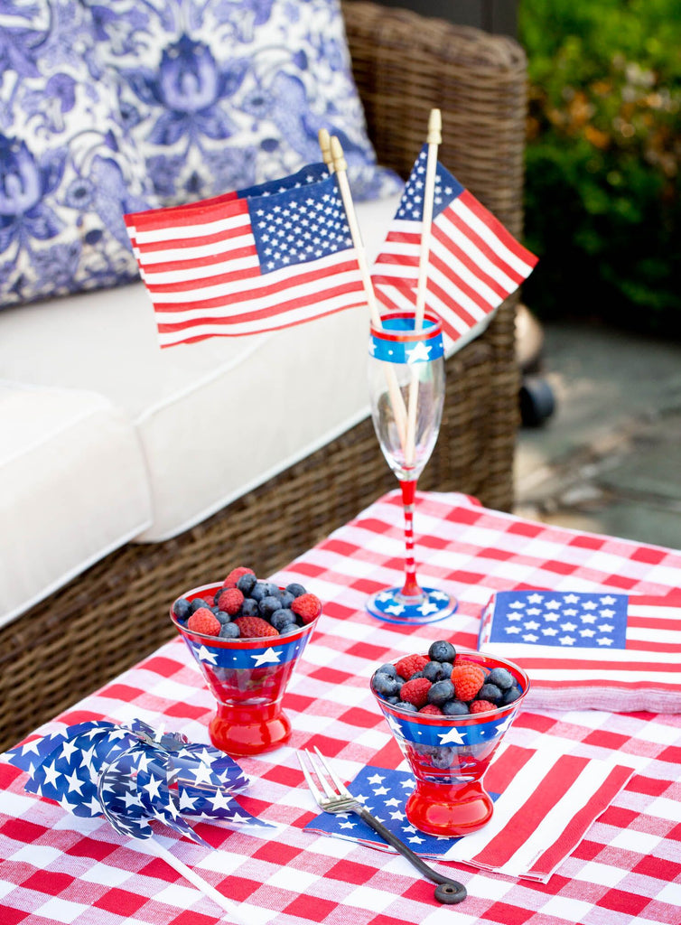 Stars & Stripes Champagne  S/2 - Golden Hill Studio