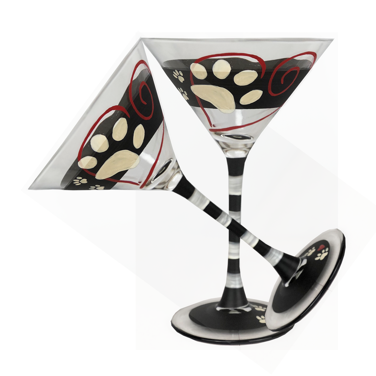 Warm Paws Martini  Set of 2 - Golden Hill Studio