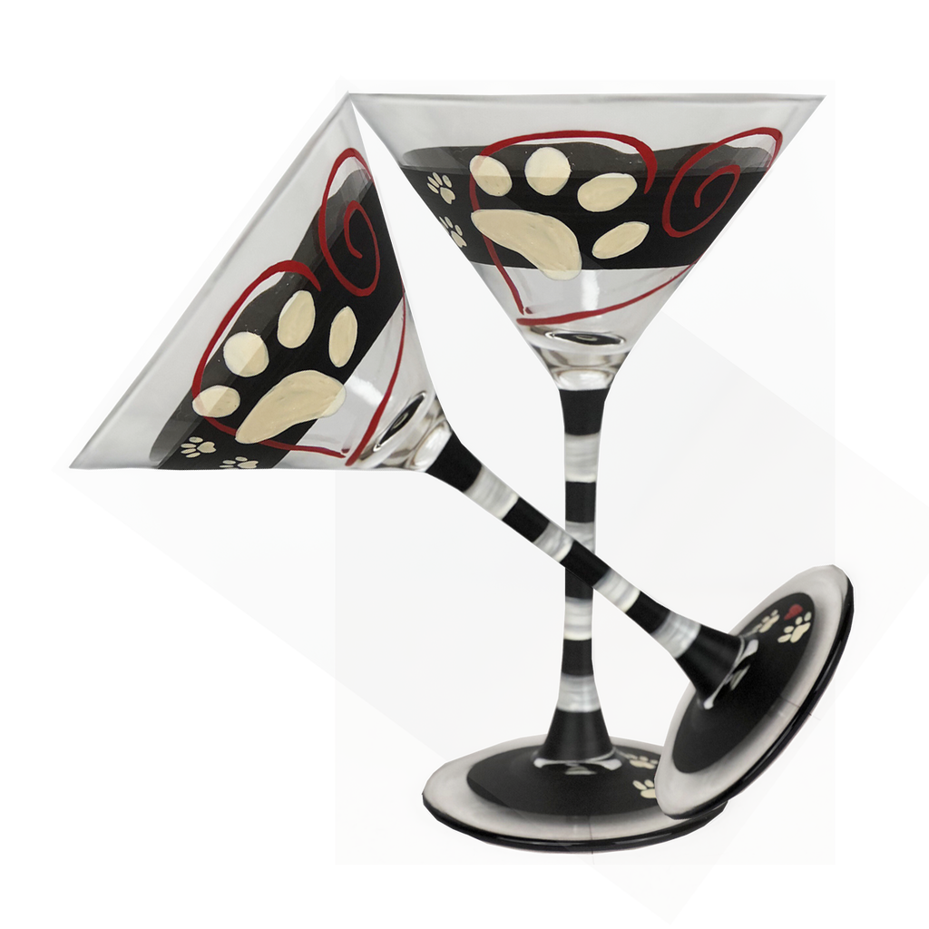 Warm Paws Martini  Set of 2 - Golden Hill Studio