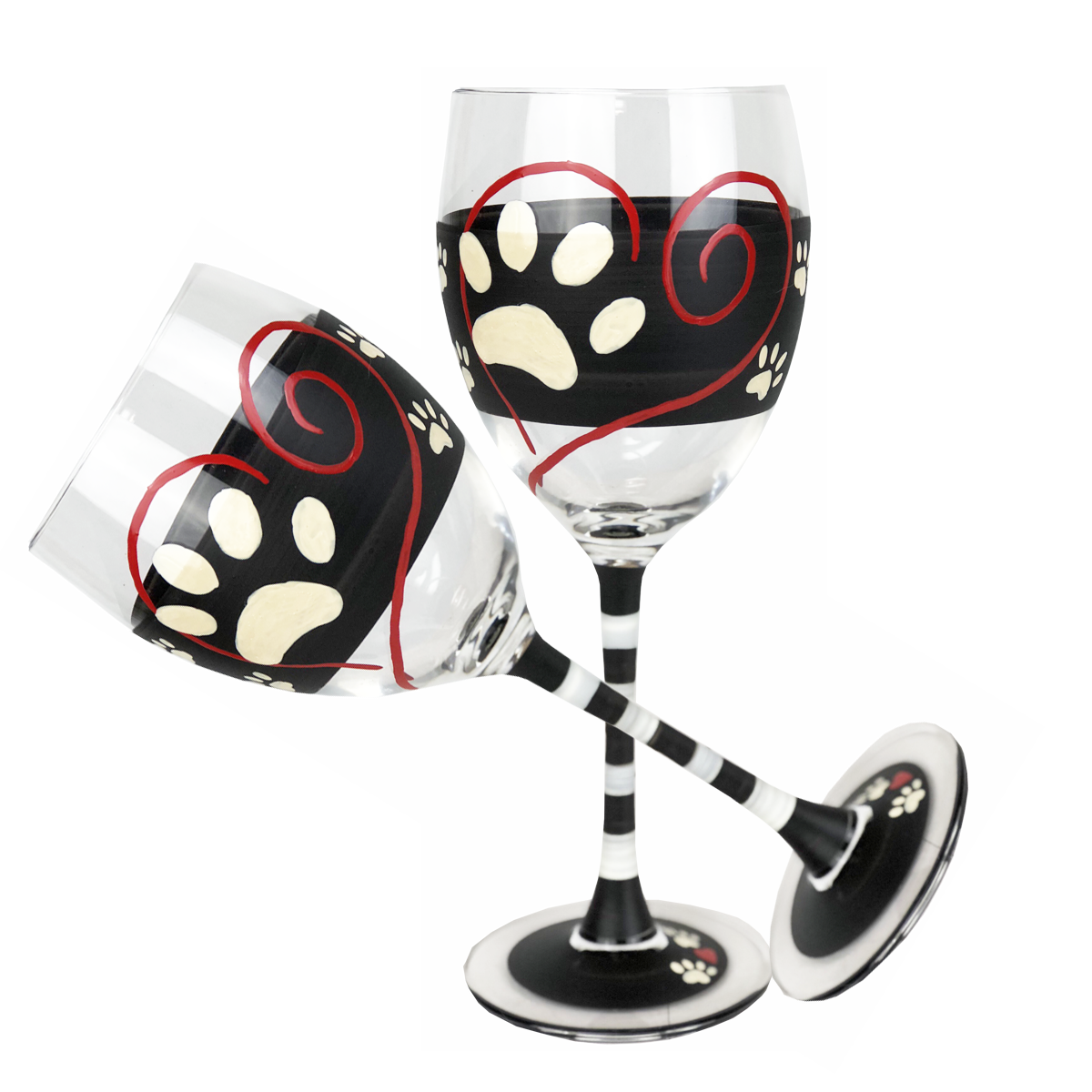 Warm Paws Wine   Set of 2 - Golden Hill Studio