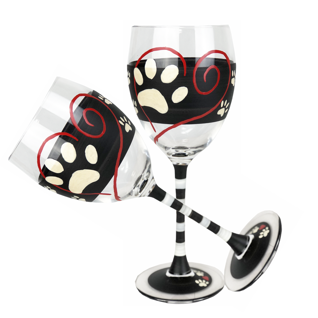 Warm Paws Wine   Set of 2 - Golden Hill Studio