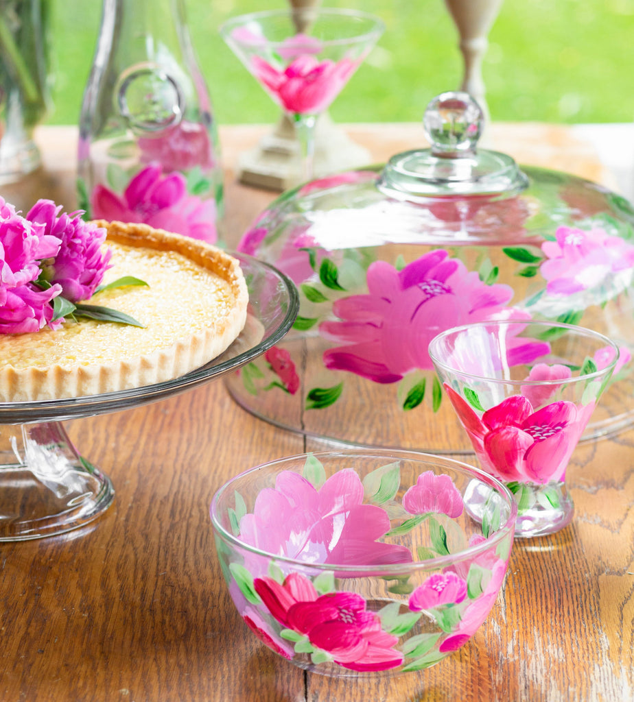 Polynesian Peony Lg Cake Dome - Golden Hill Studio