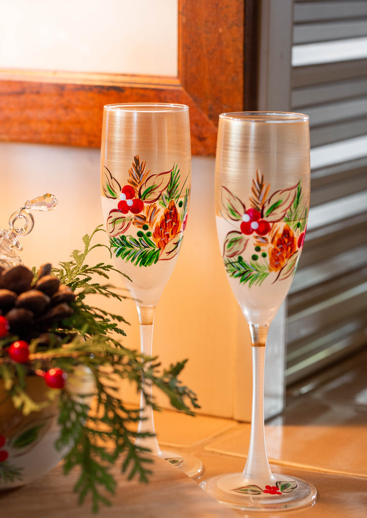 Black Forest Pine Champagne S/2 - Golden Hill Studio