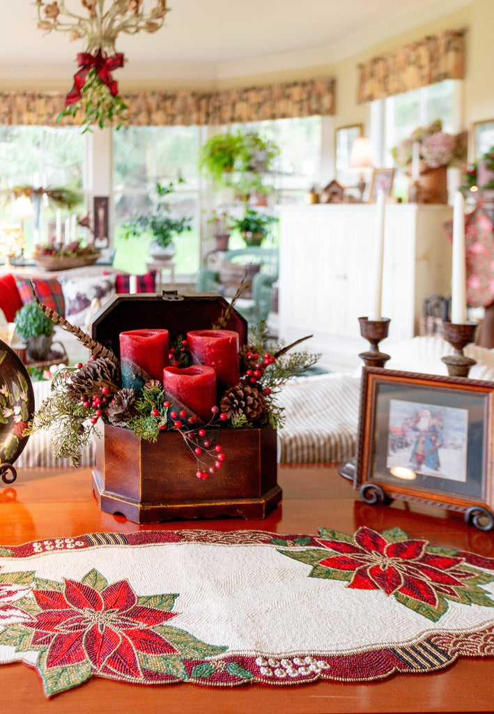 Poinsettia Table Runner - Golden Hill Studio