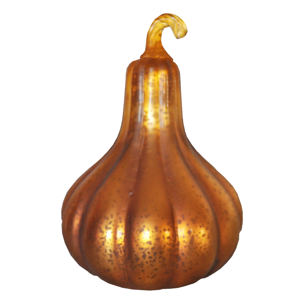 Mercury Glass Gourd Orange Matte - Golden Hill Studio