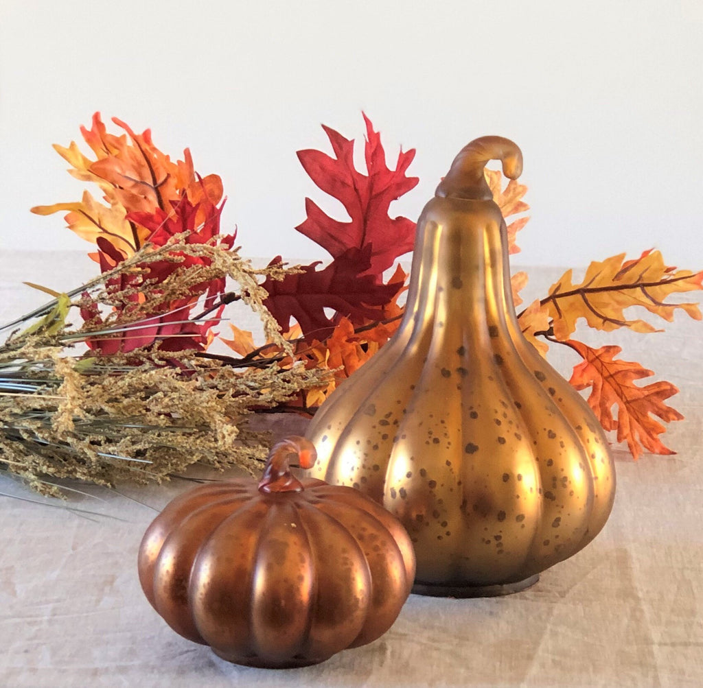 Mercury Glass Gourd Orange Matte - Golden Hill Studio