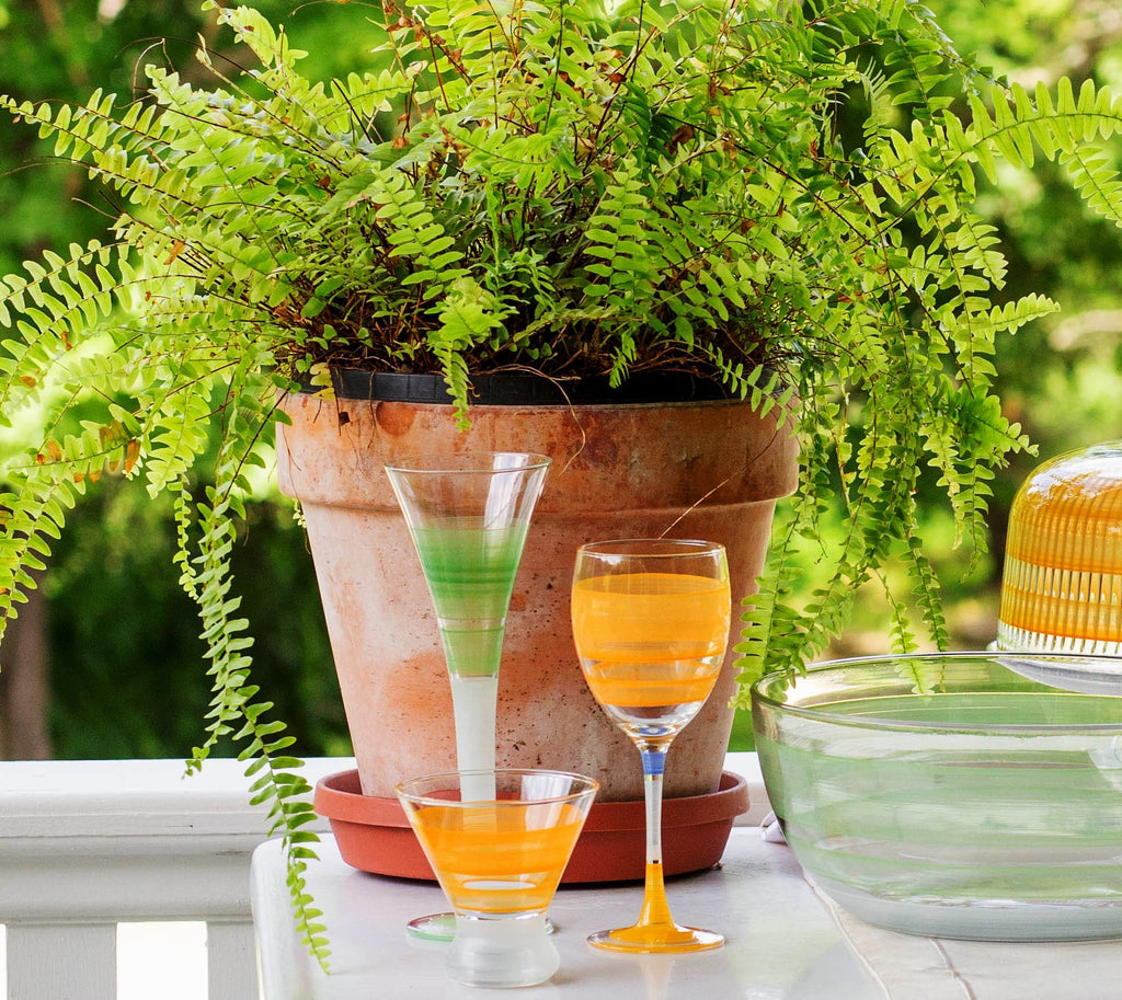Cape Cod Cottage Stripe Orange Cosmopolitan   Set of 2 - Golden Hill Studio