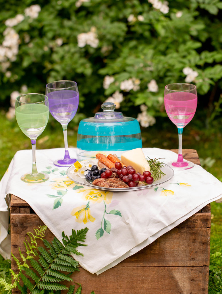 Cape Cod Cottage Stripe Purple Wine   Set of 2 - Golden Hill Studio