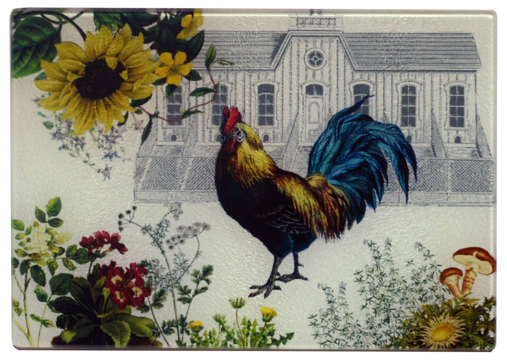 Rooster & Hen House Cheese Tray/Cutting Board - Golden Hill Studio