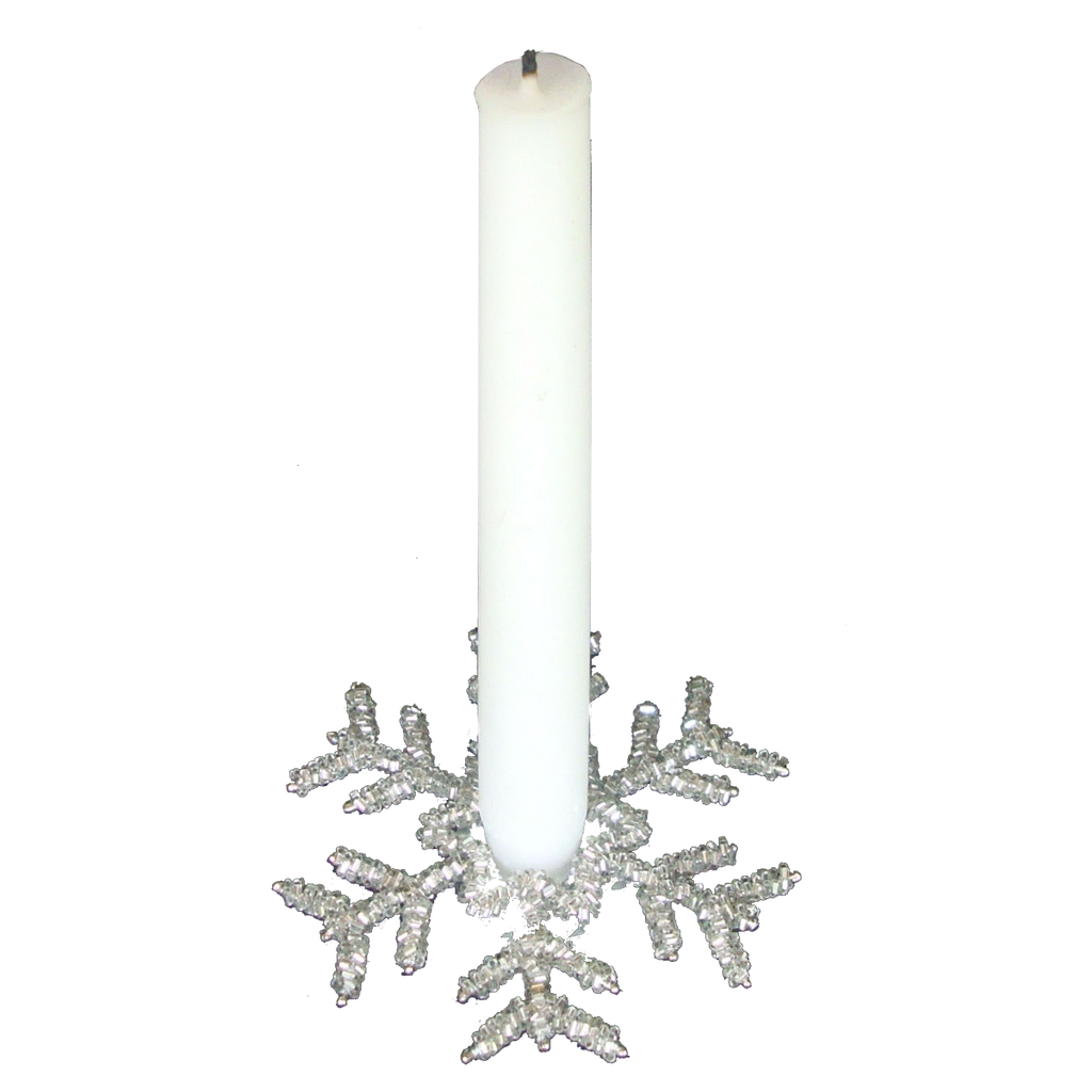 Beaded Snowflake Candle Ring - Golden Hill Studio